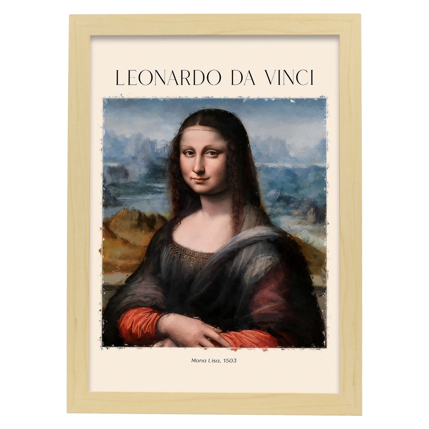 Lámina decorativa de Mona Lisa inspirada en Leonardo da Vinci