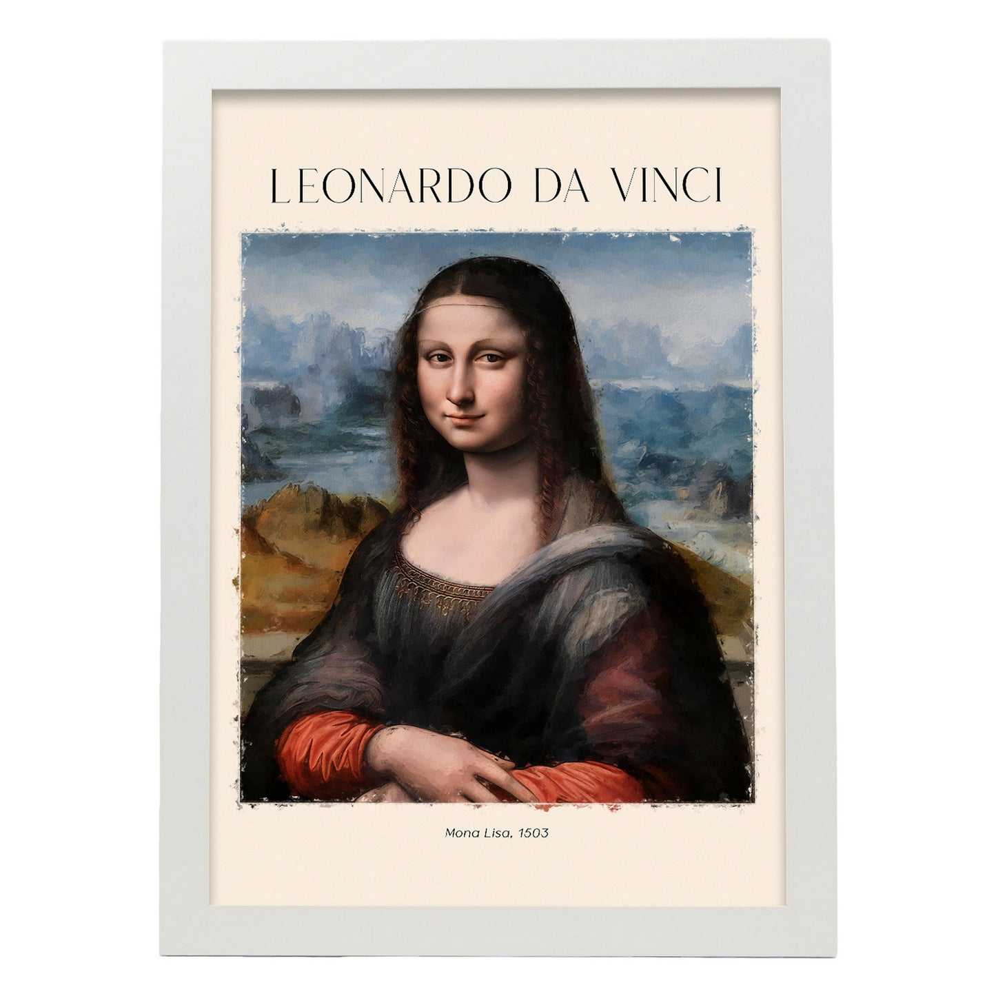 Lámina decorativa de Mona Lisa inspirada en Leonardo da Vinci