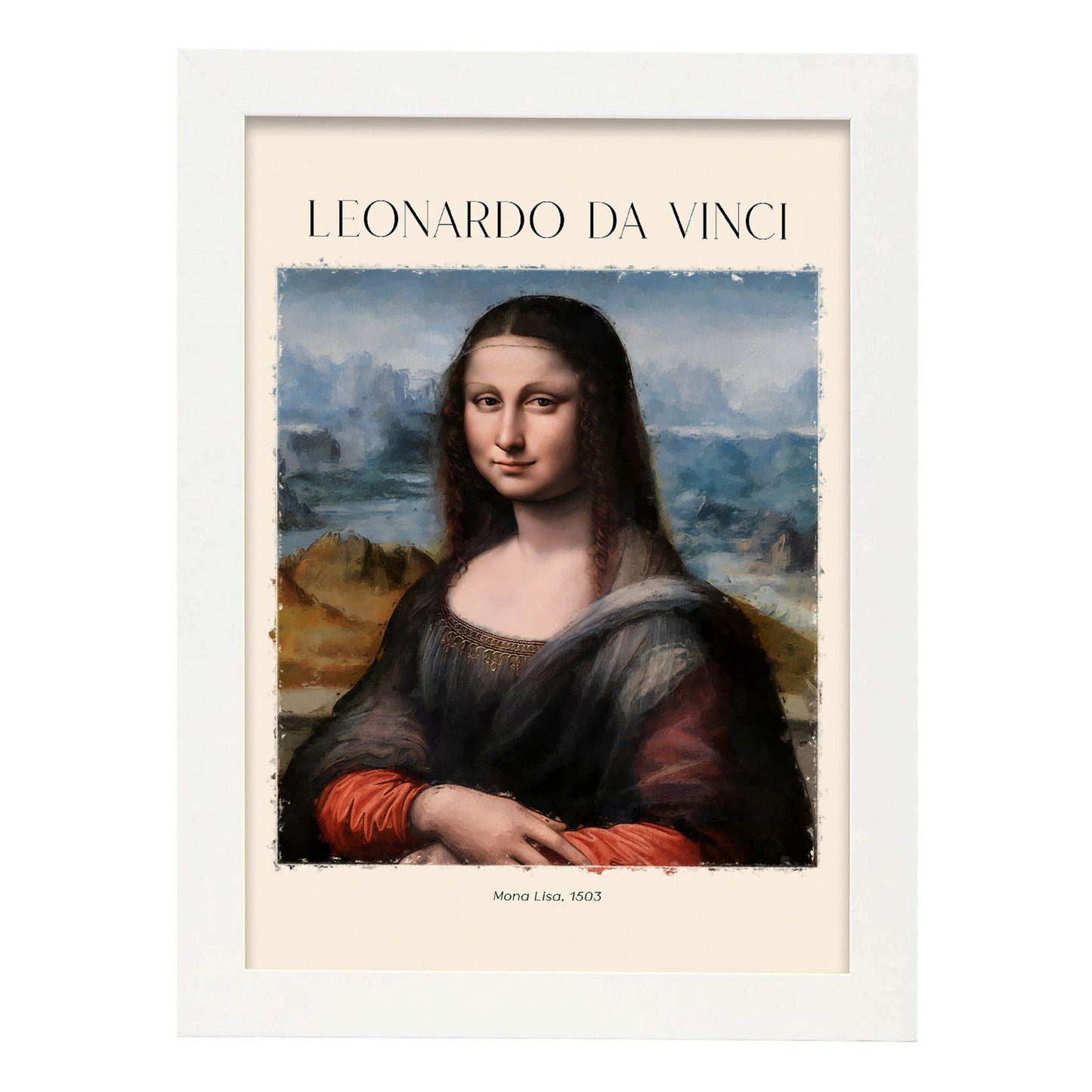 Lámina decorativa de Mona Lisa inspirada en Leonardo da Vinci