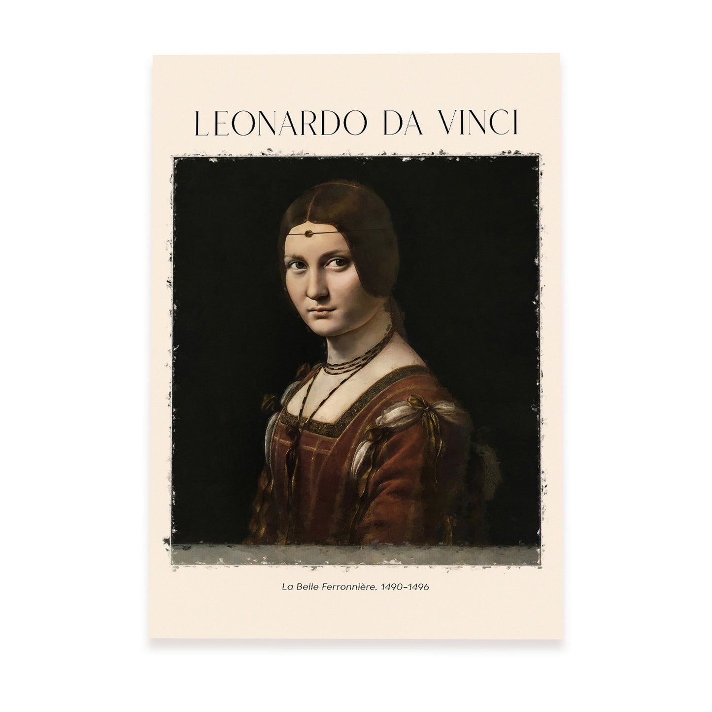 Lámina poster de La Belle Ferronniere Cuadros decorativos para tu salón, dormitorio, hogar. Estampados de arte de pared. Impresiones de pared estética inspiradas en Leonardo da Vinci A4
