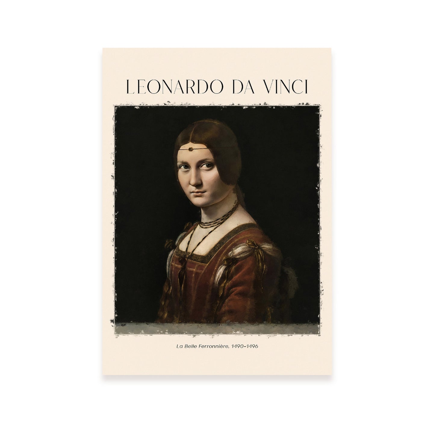 Lámina poster de La Belle Ferronniere Cuadros decorativos para tu salón, dormitorio, hogar. Estampados de arte de pared. Impresiones de pared estética inspiradas en Leonardo da Vinci A4