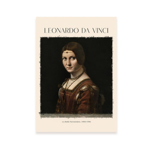 Lámina de La Belle Ferronniere inspirada en Leonardo da Vinci para decoración de hogar
