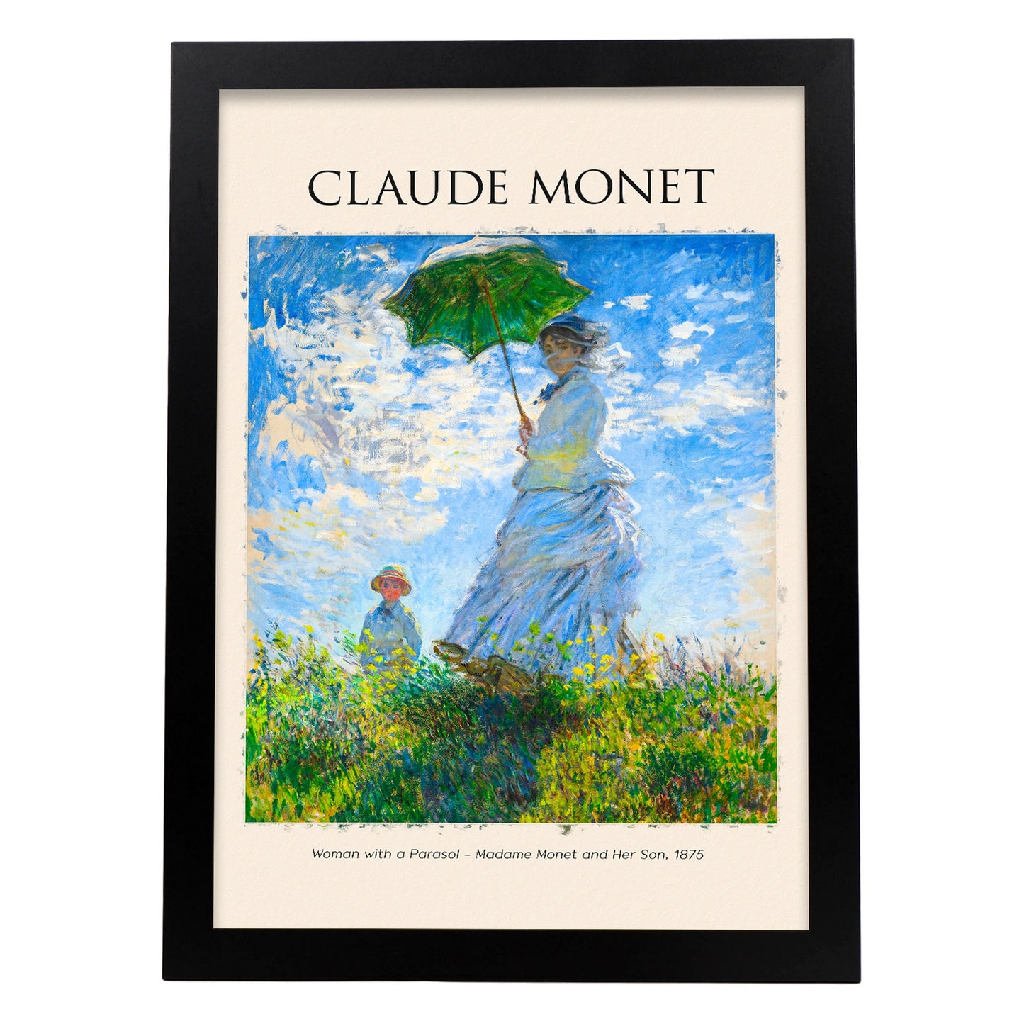 Lámina decorativa de Mujer con sombrilla inspirada en Claude Monet