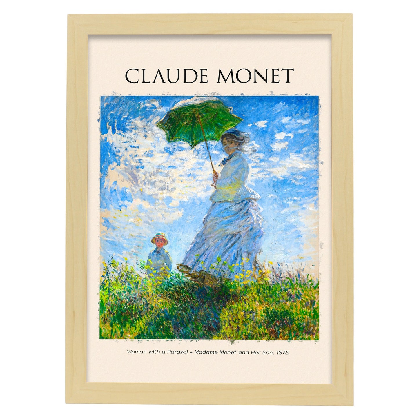 Lámina decorativa de Mujer con sombrilla inspirada en Claude Monet