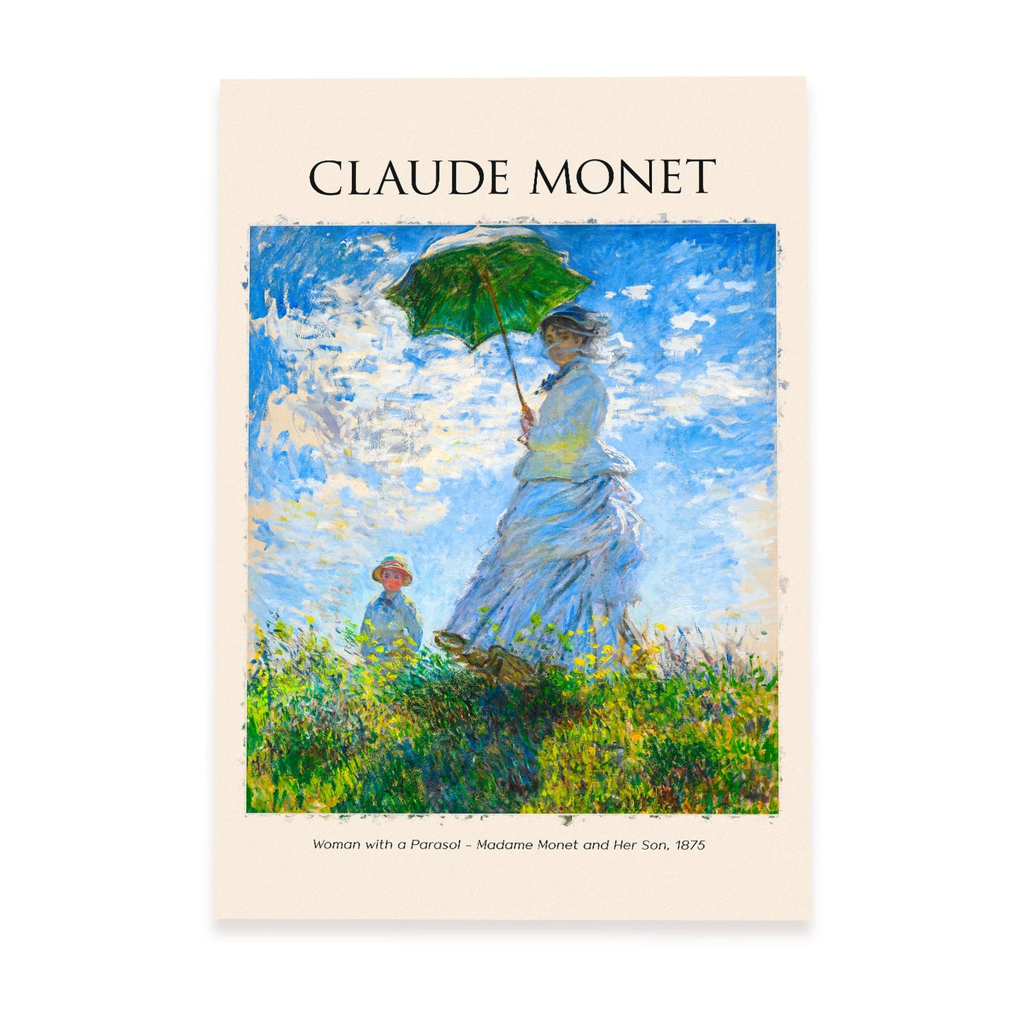 Lámina decorativa de Mujer con sombrilla inspirada en Claude Monet