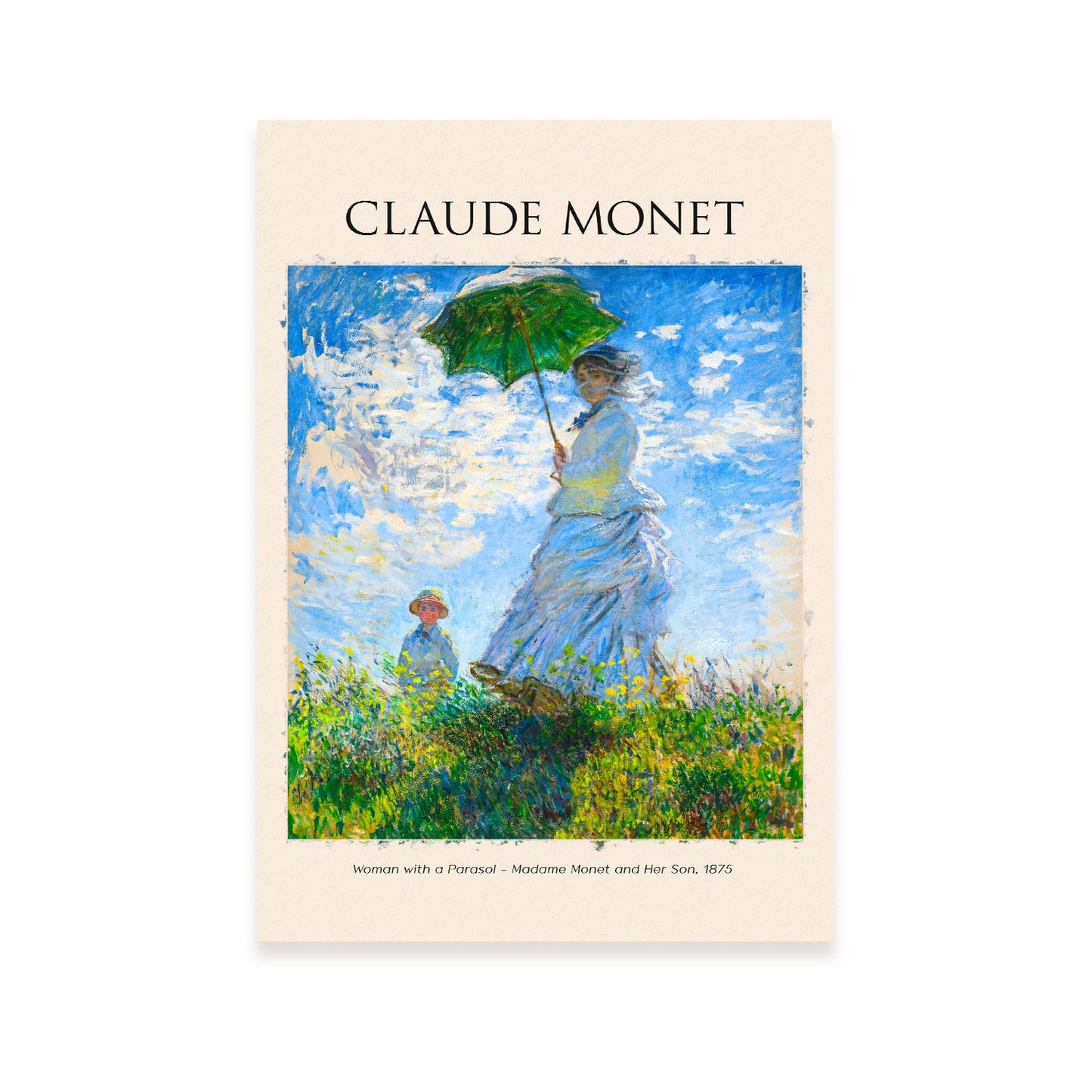 Lámina decorativa de Mujer con sombrilla inspirada en Claude Monet