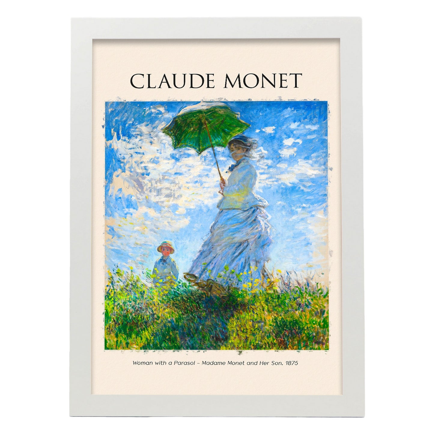 Lámina decorativa de Mujer con sombrilla inspirada en Claude Monet
