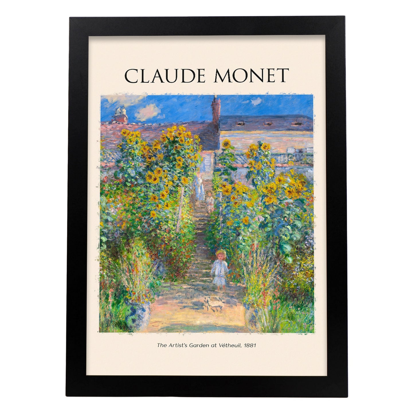 Lámina de Artists Garden en Vetheuil de Claude Monet