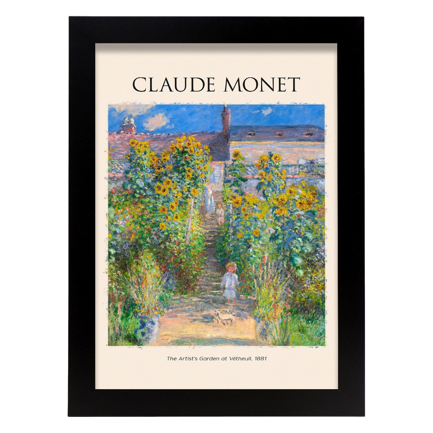 Lámina de Artists Garden en Vetheuil de Claude Monet