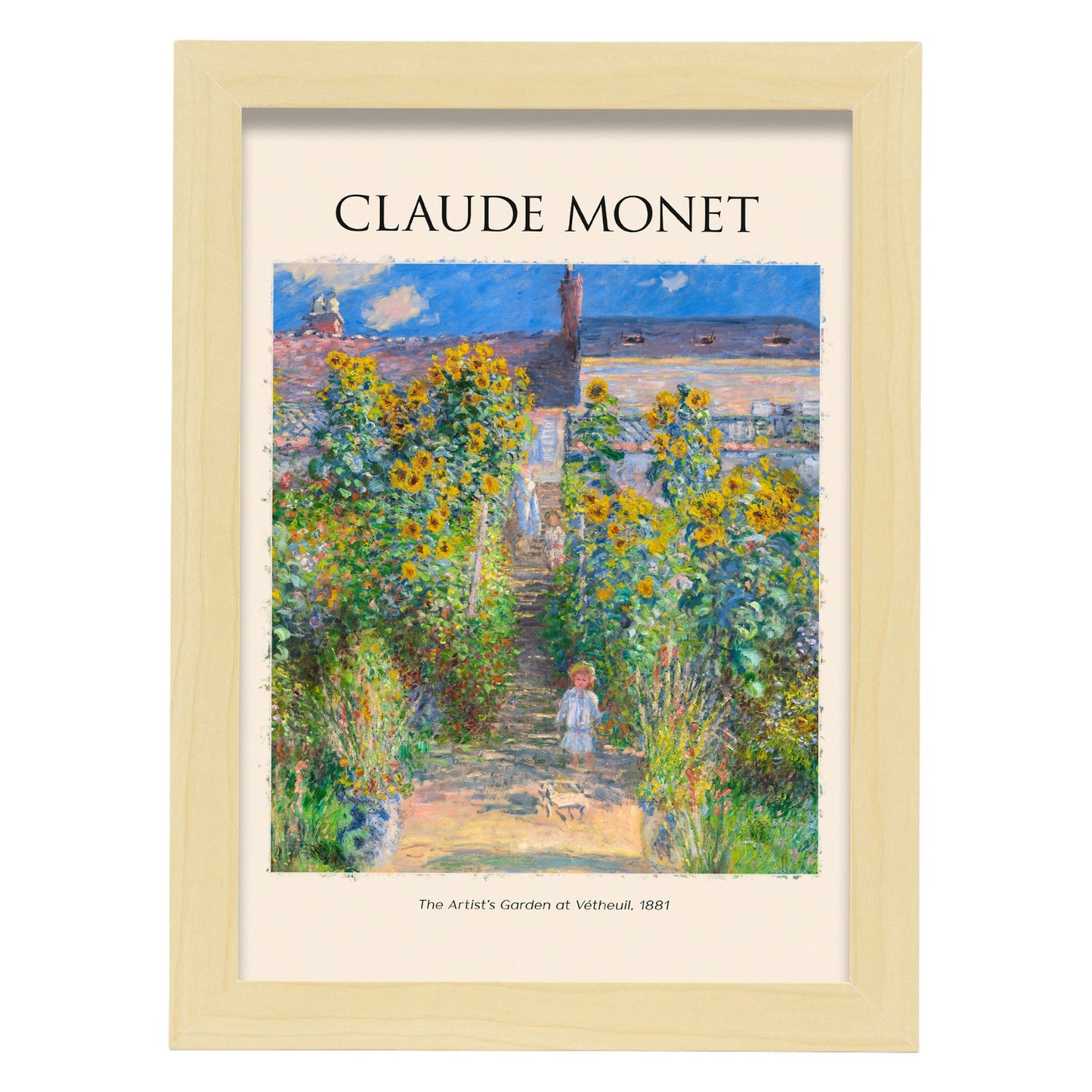 Lámina de Artists Garden en Vetheuil de Claude Monet
