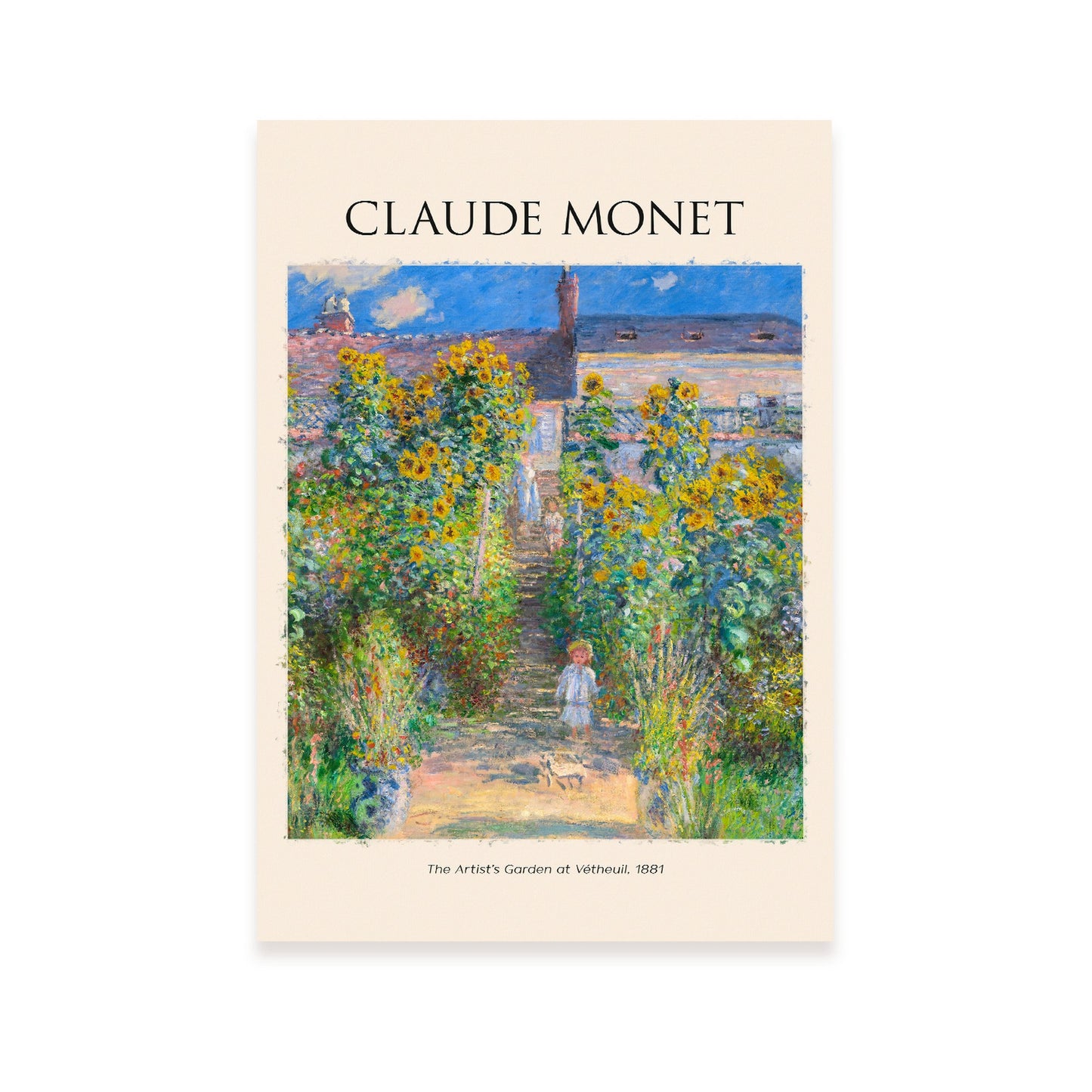 Lámina de Artists Garden en Vetheuil de Claude Monet