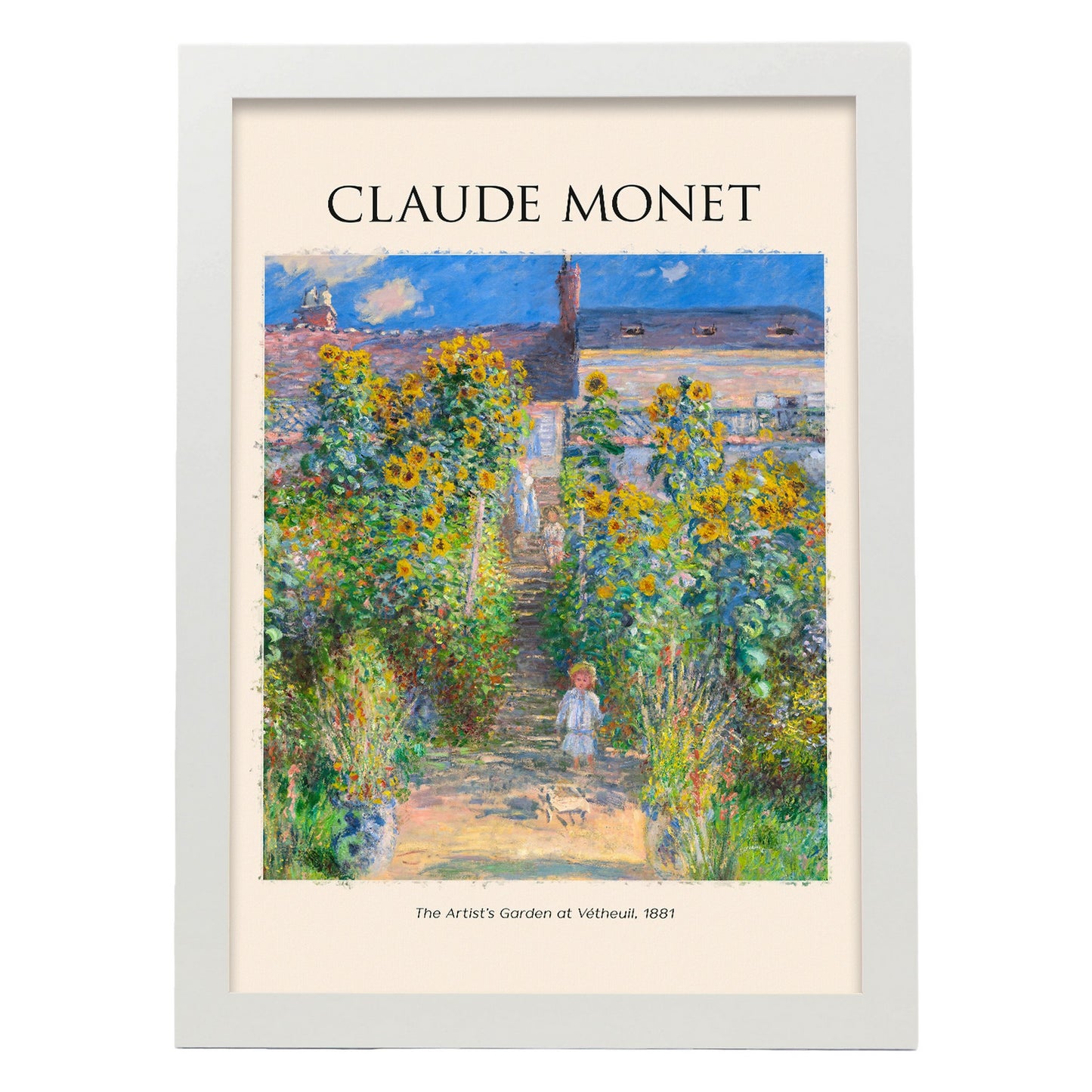 Lámina de Artists Garden en Vetheuil de Claude Monet