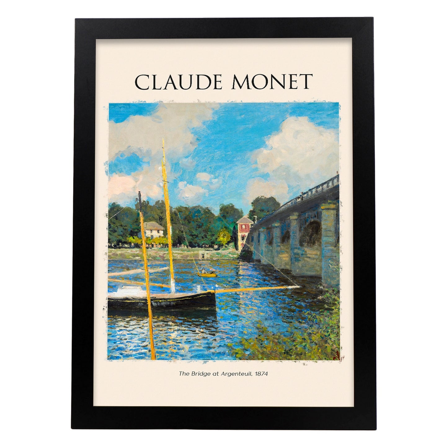 Lámina de Puente en Argenteuil inspirada en Claude Monet