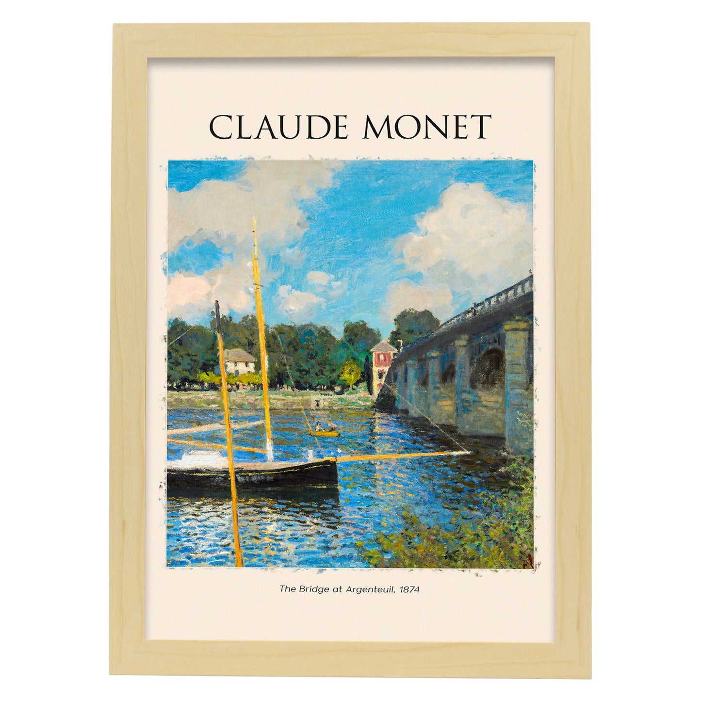 Lámina de Puente en Argenteuil inspirada en Claude Monet