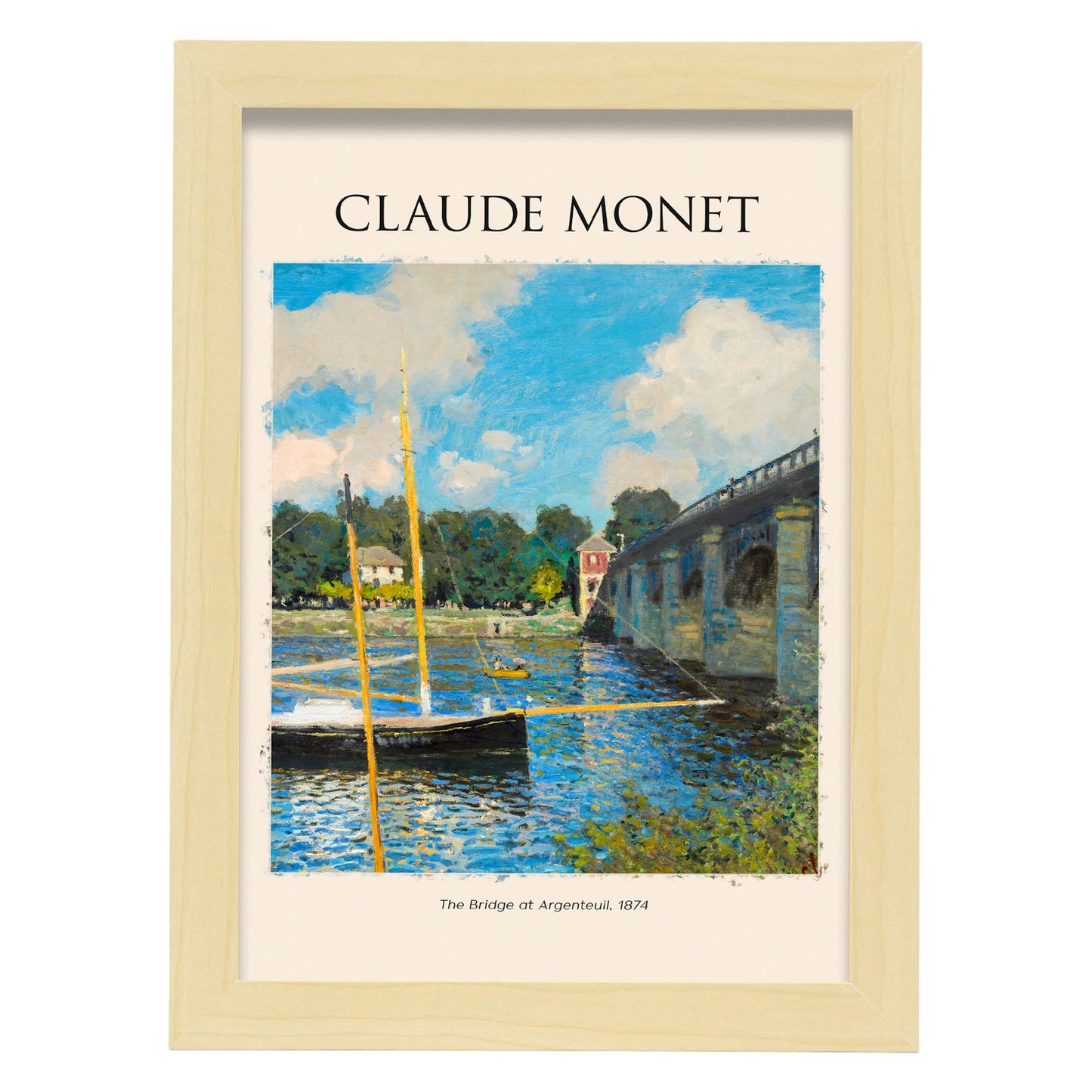 Lámina de Puente en Argenteuil inspirada en Claude Monet