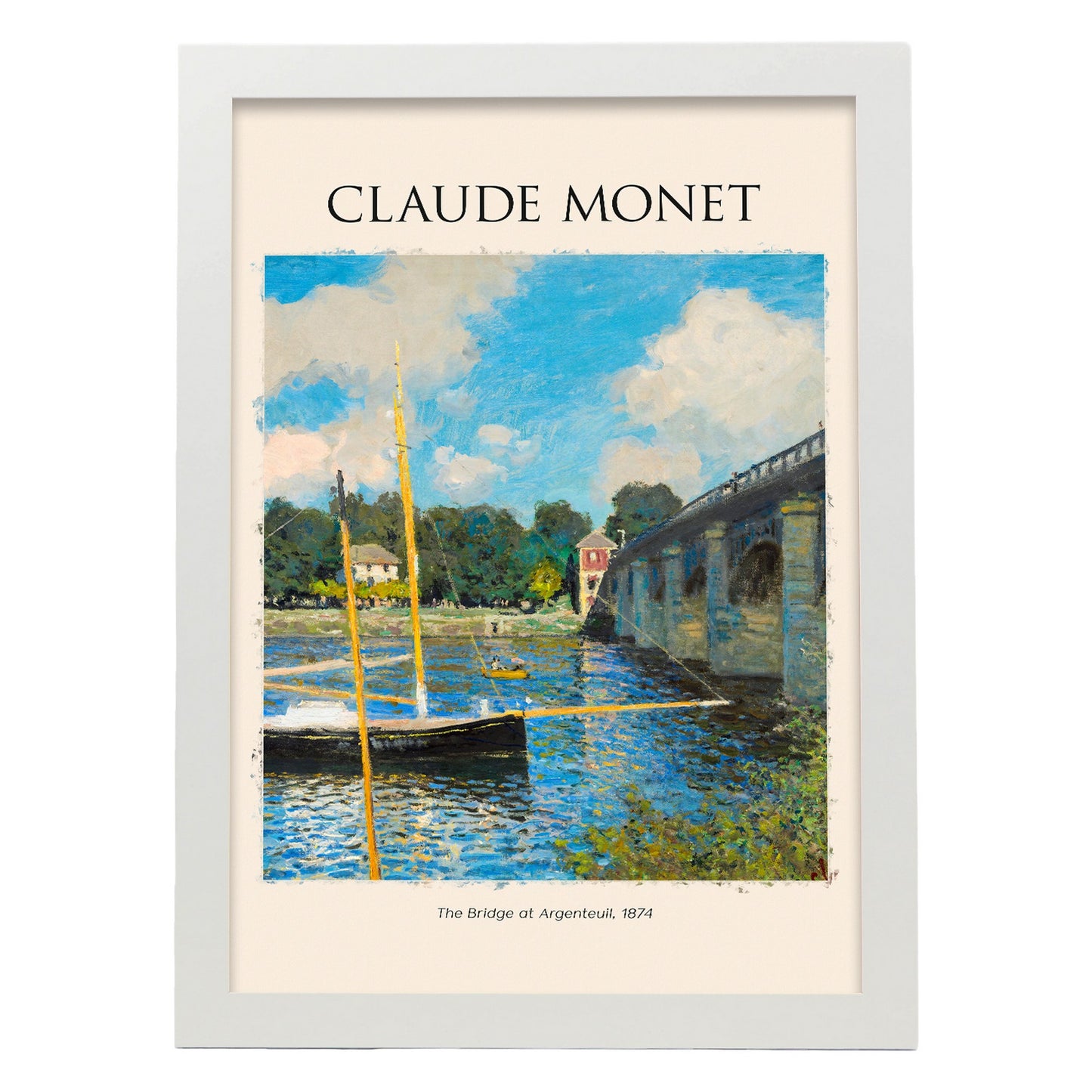 Lámina de Puente en Argenteuil inspirada en Claude Monet