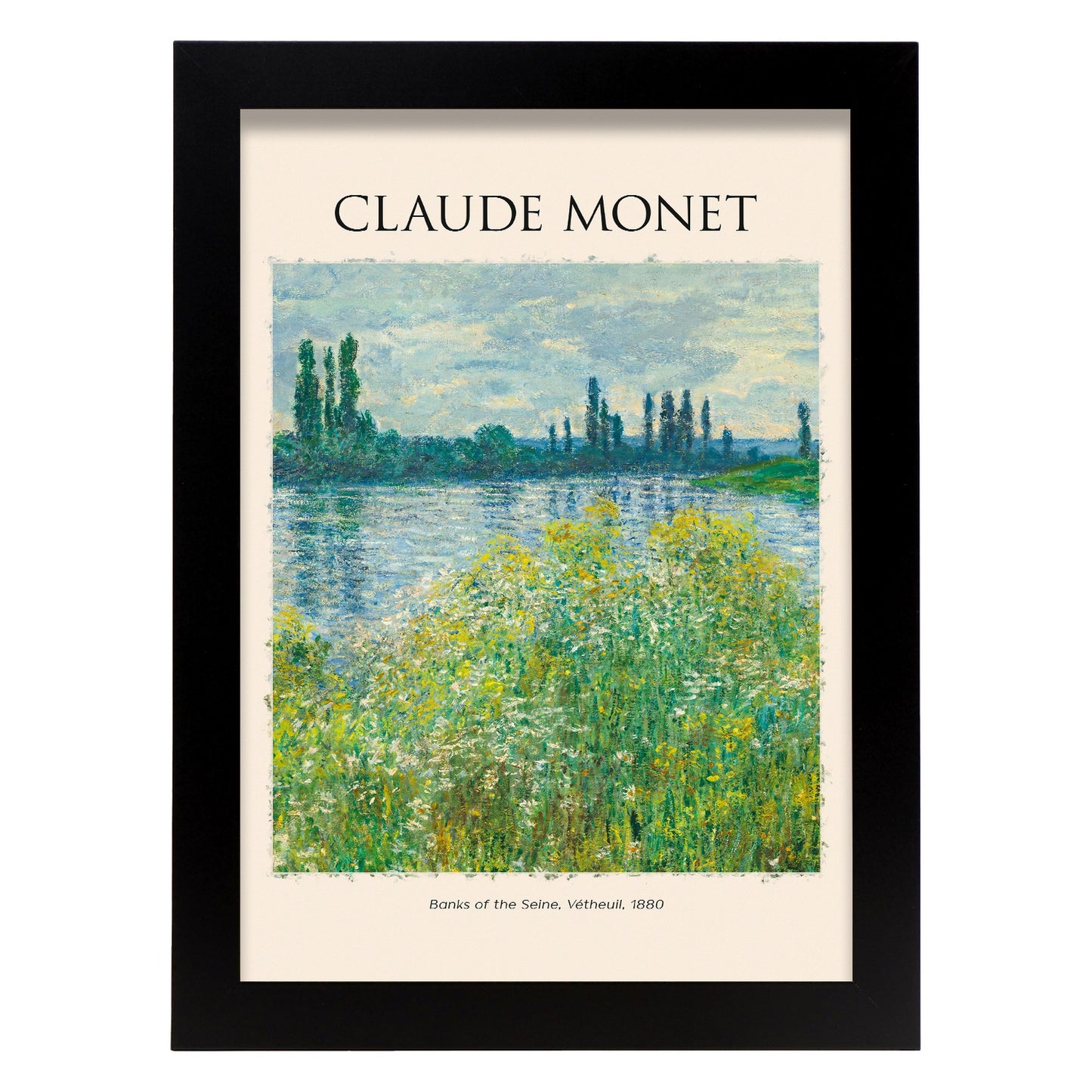 Lámina de Bancos del Sena inspirada en Claude Monet