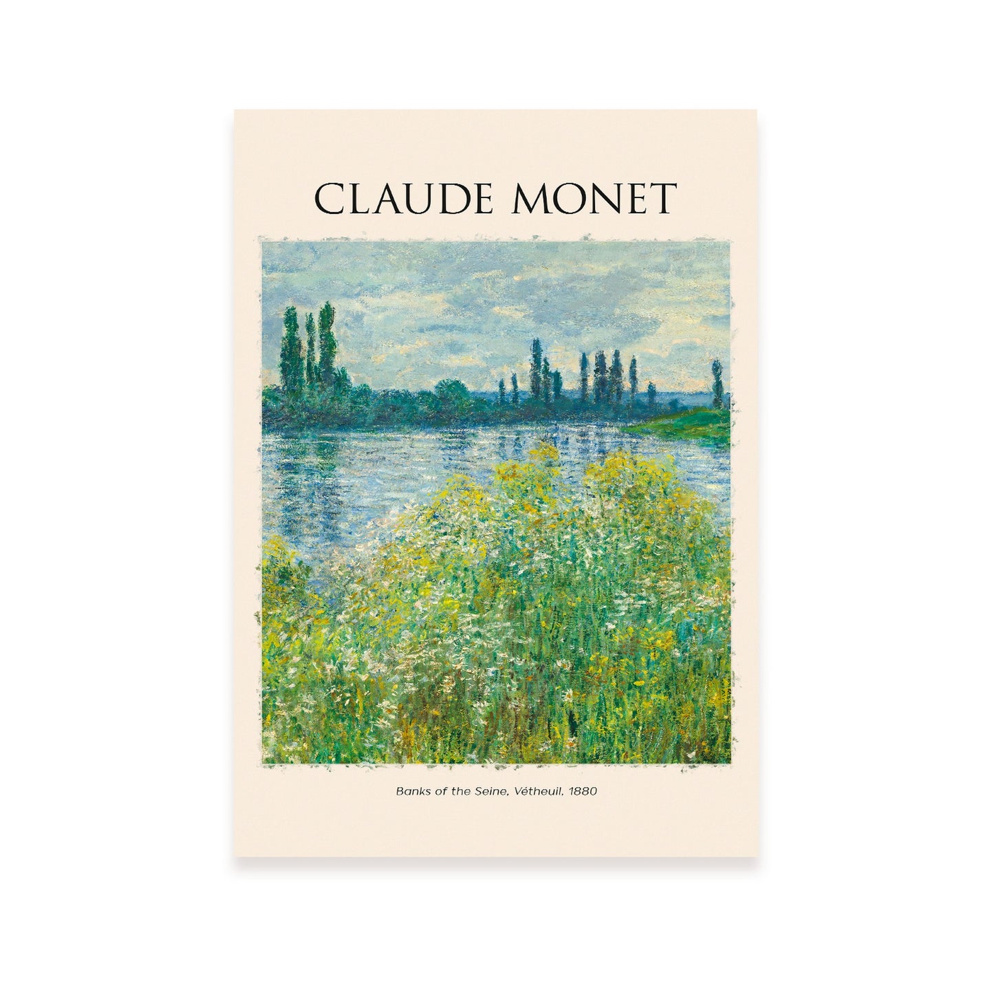 Lámina de Bancos del Sena inspirada en Claude Monet