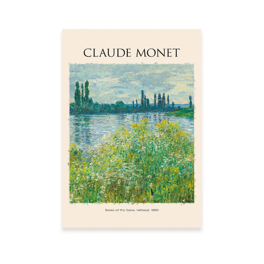 Lámina de Bancos del Sena inspirada en Claude Monet