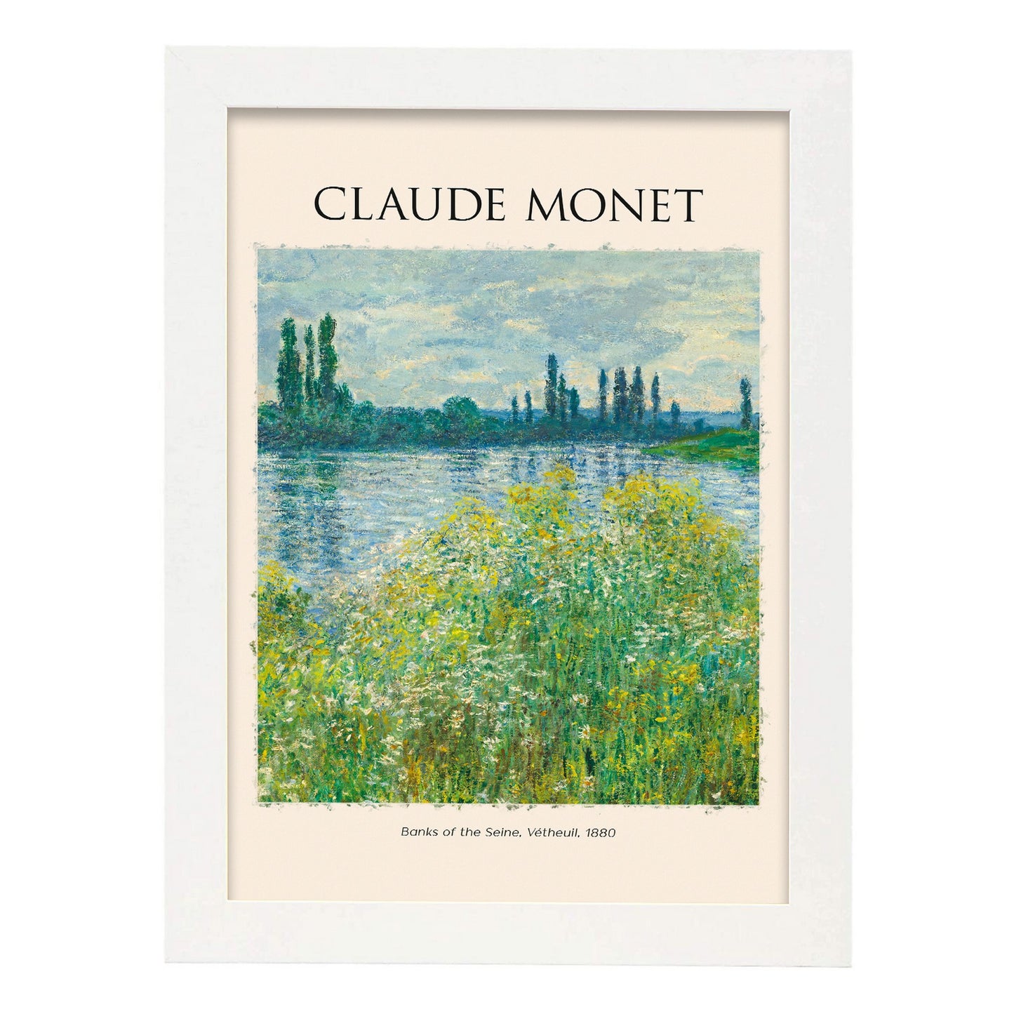 Lámina de Bancos del Sena inspirada en Claude Monet