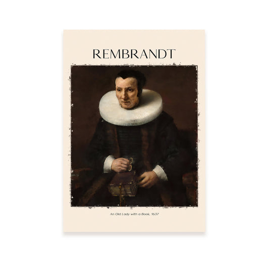 Lámina Anciana con Libro Inspirada en Rembrandt