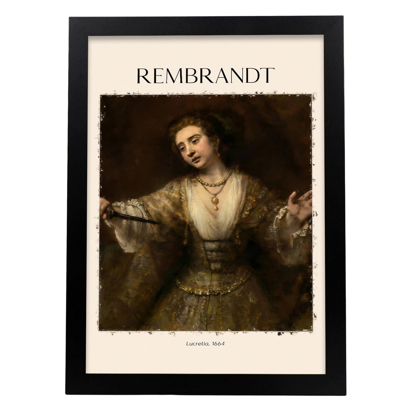 Lámina decorativa Lucretia inspirada en Rembrandt