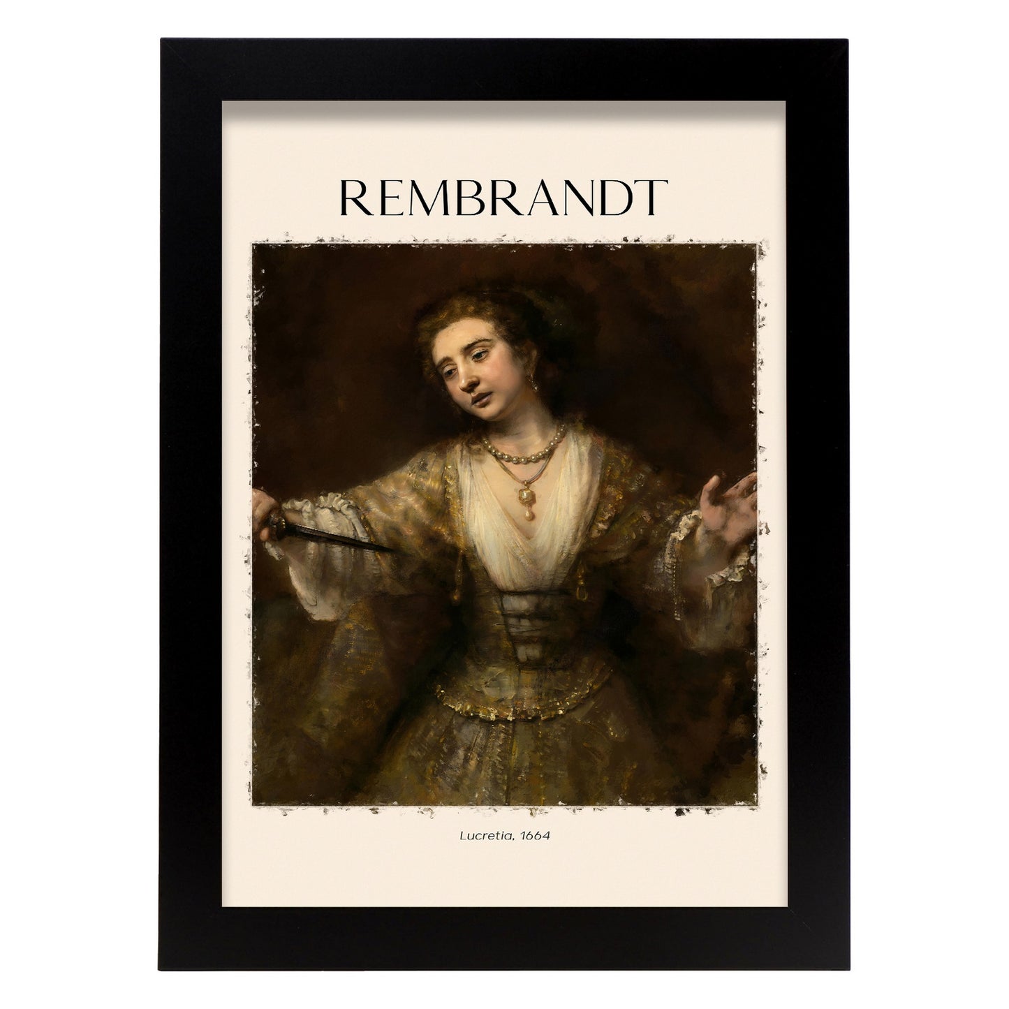Lámina decorativa Lucretia inspirada en Rembrandt