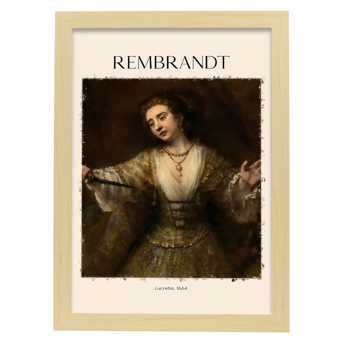 Lámina decorativa Lucretia inspirada en Rembrandt