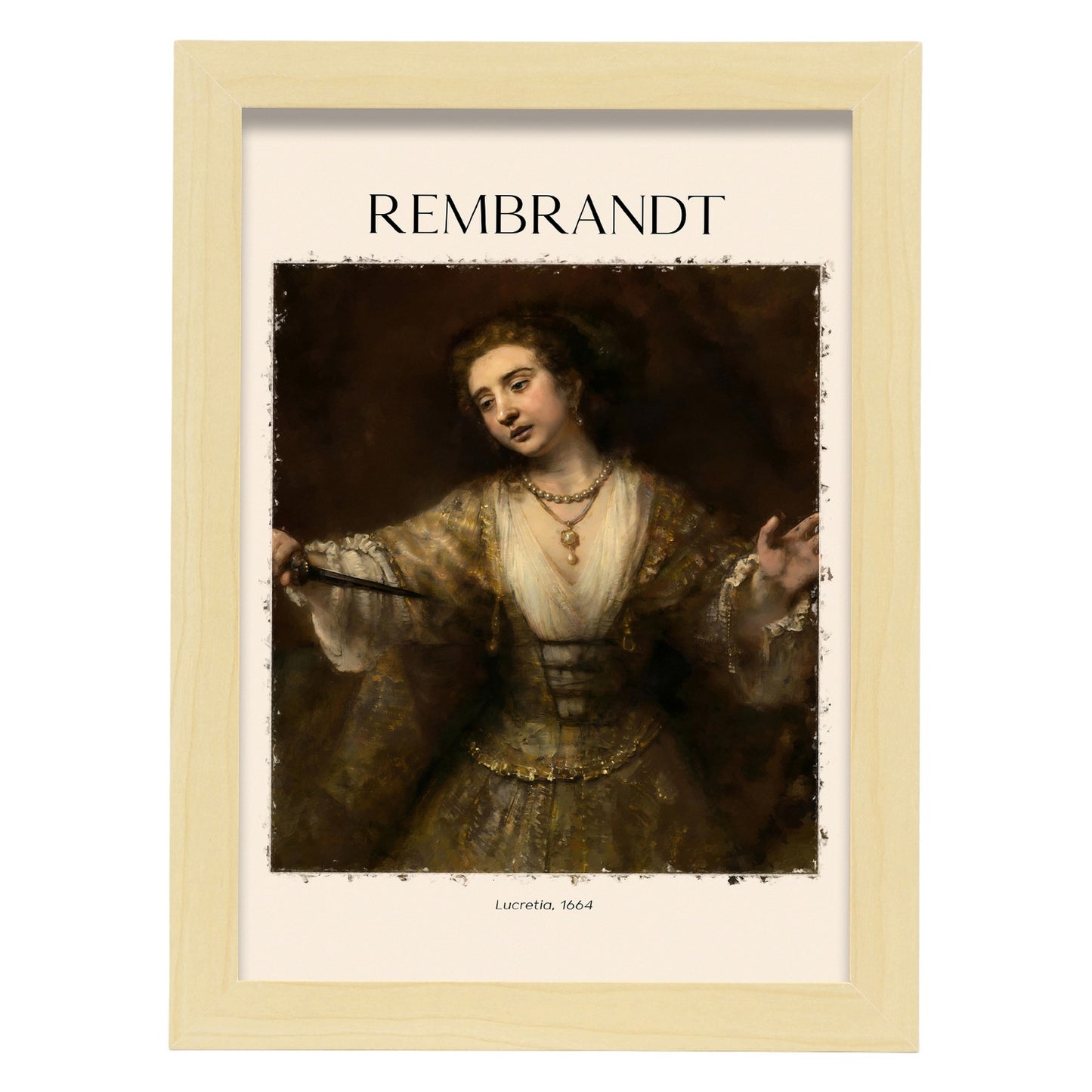 Lámina decorativa Lucretia inspirada en Rembrandt