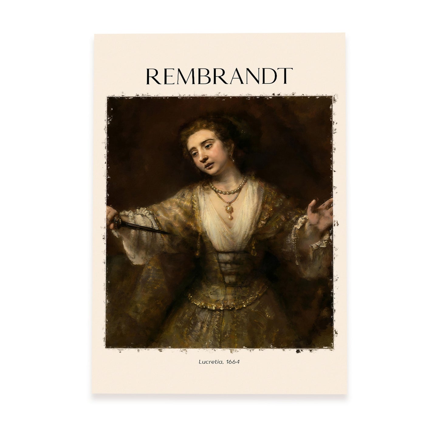 Lámina decorativa Lucretia inspirada en Rembrandt