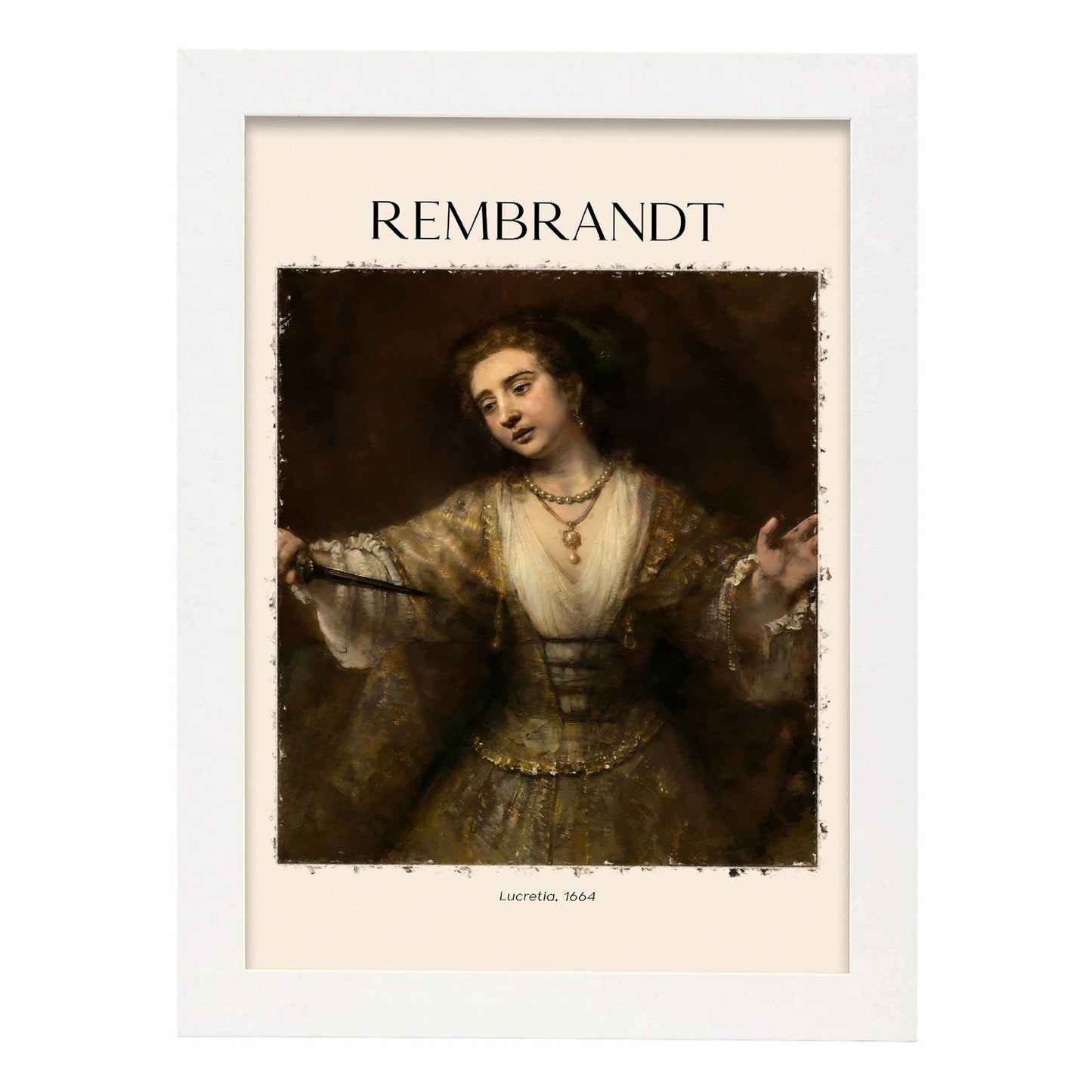 Lámina decorativa Lucretia inspirada en Rembrandt