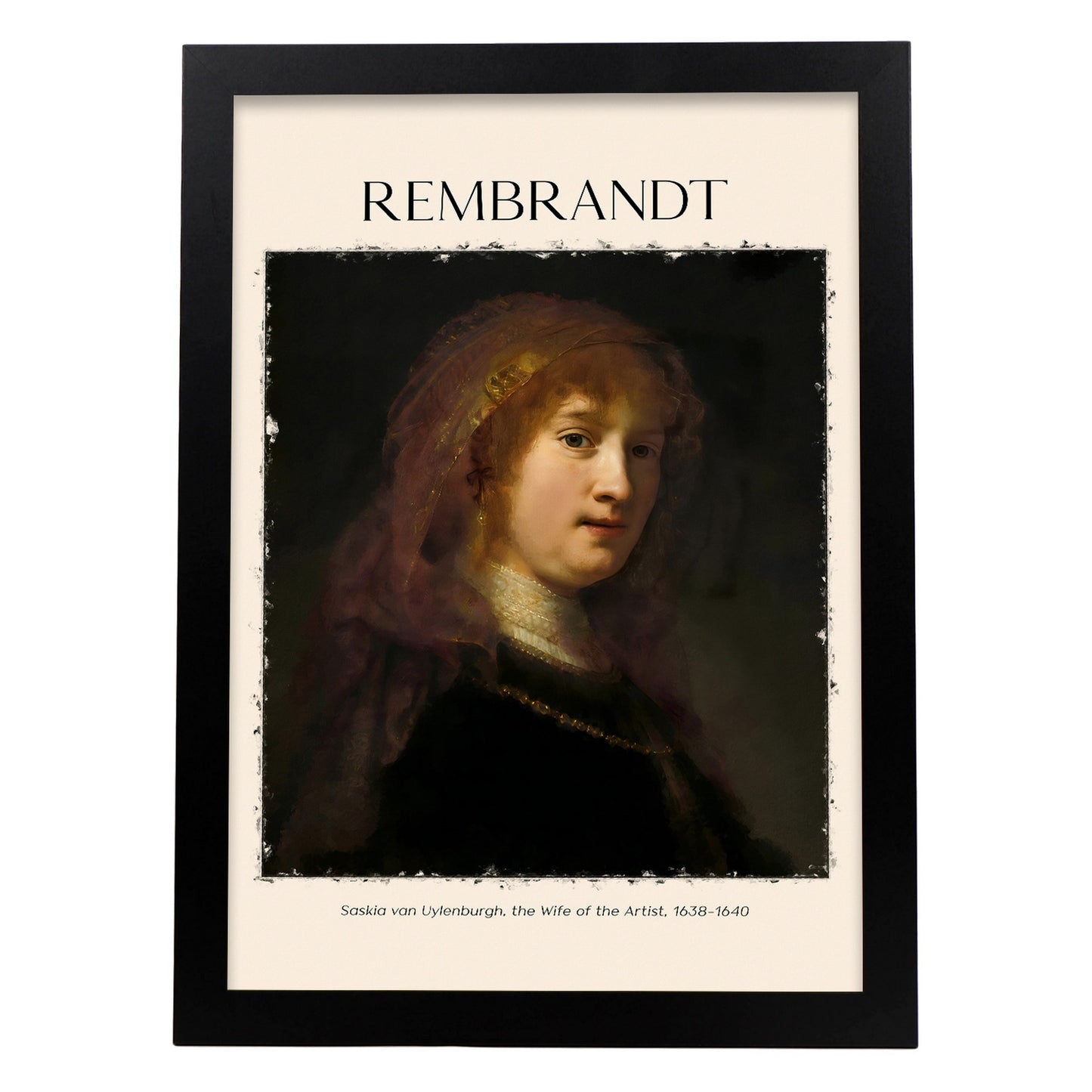 Lámina de Saskia Van Uylenburgh inspirada en Rembrandt
