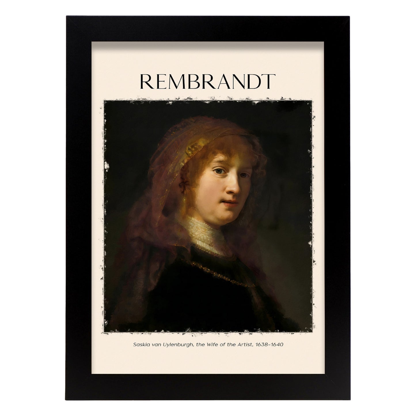 Lámina de Saskia Van Uylenburgh inspirada en Rembrandt