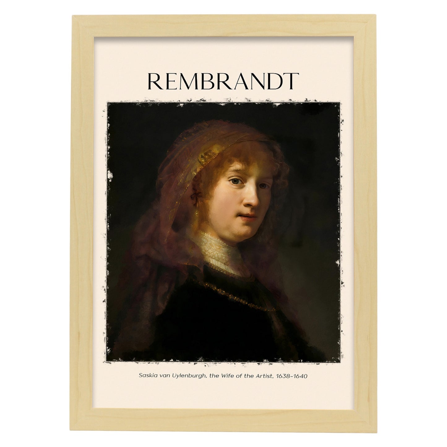 Lámina de Saskia Van Uylenburgh inspirada en Rembrandt