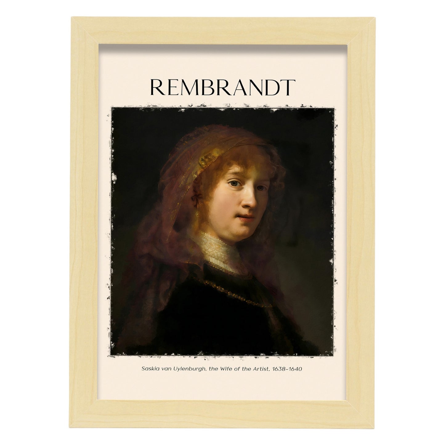 Lámina de Saskia Van Uylenburgh inspirada en Rembrandt