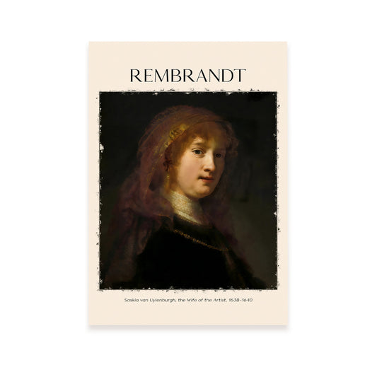 Lámina de Saskia Van Uylenburgh inspirada en Rembrandt
