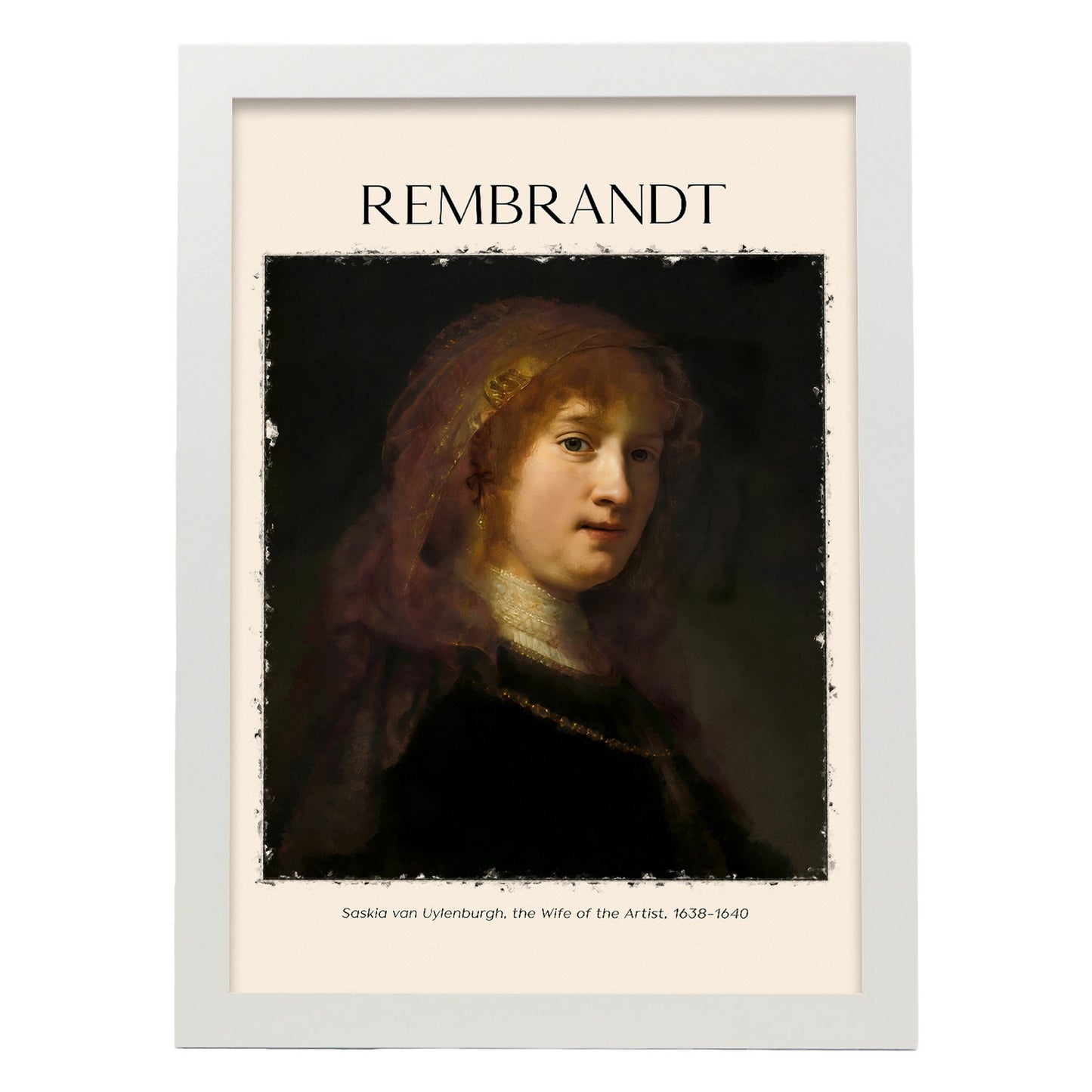 Lámina de Saskia Van Uylenburgh inspirada en Rembrandt