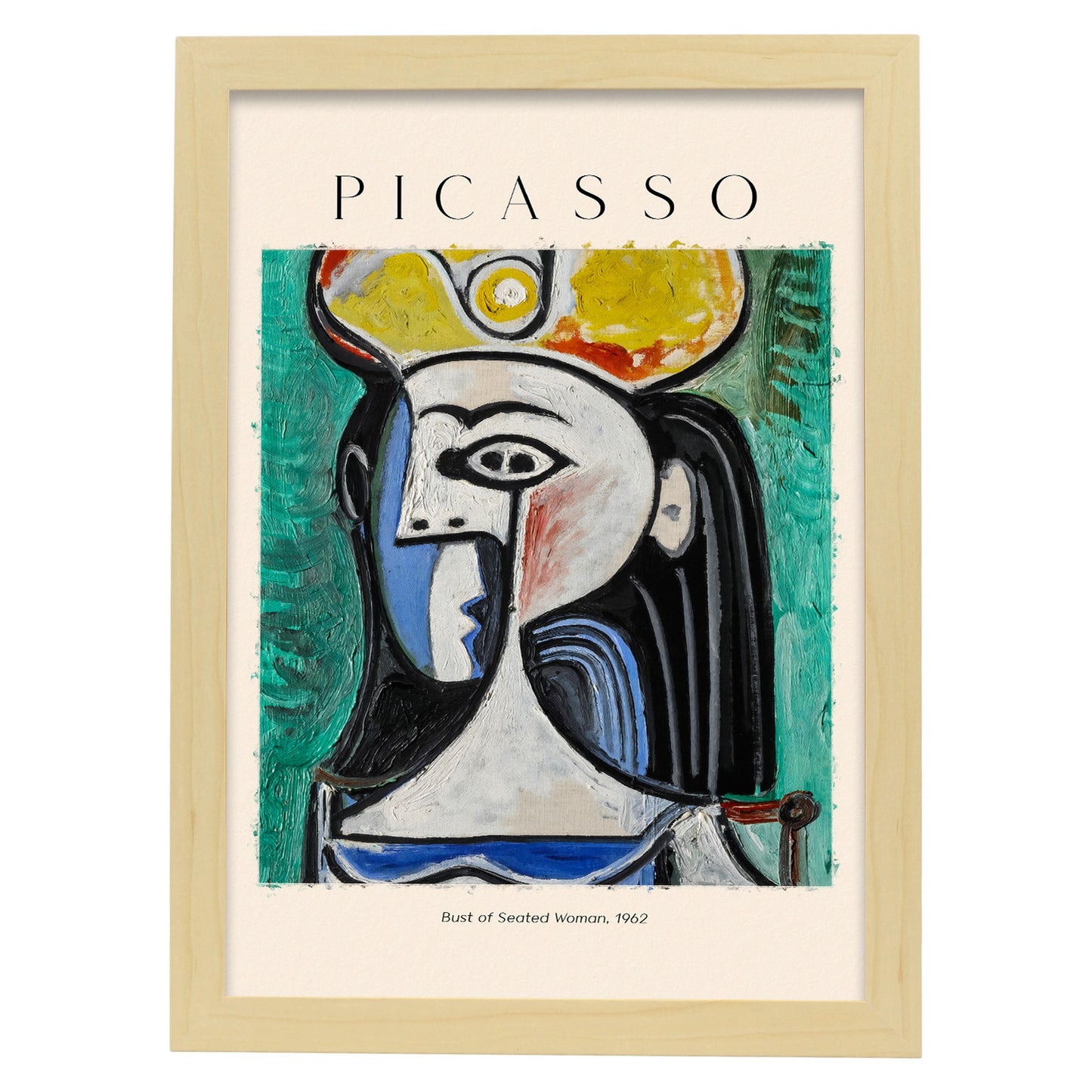 Lámina inspirada en Picasso de Busto de Mujer Sentada