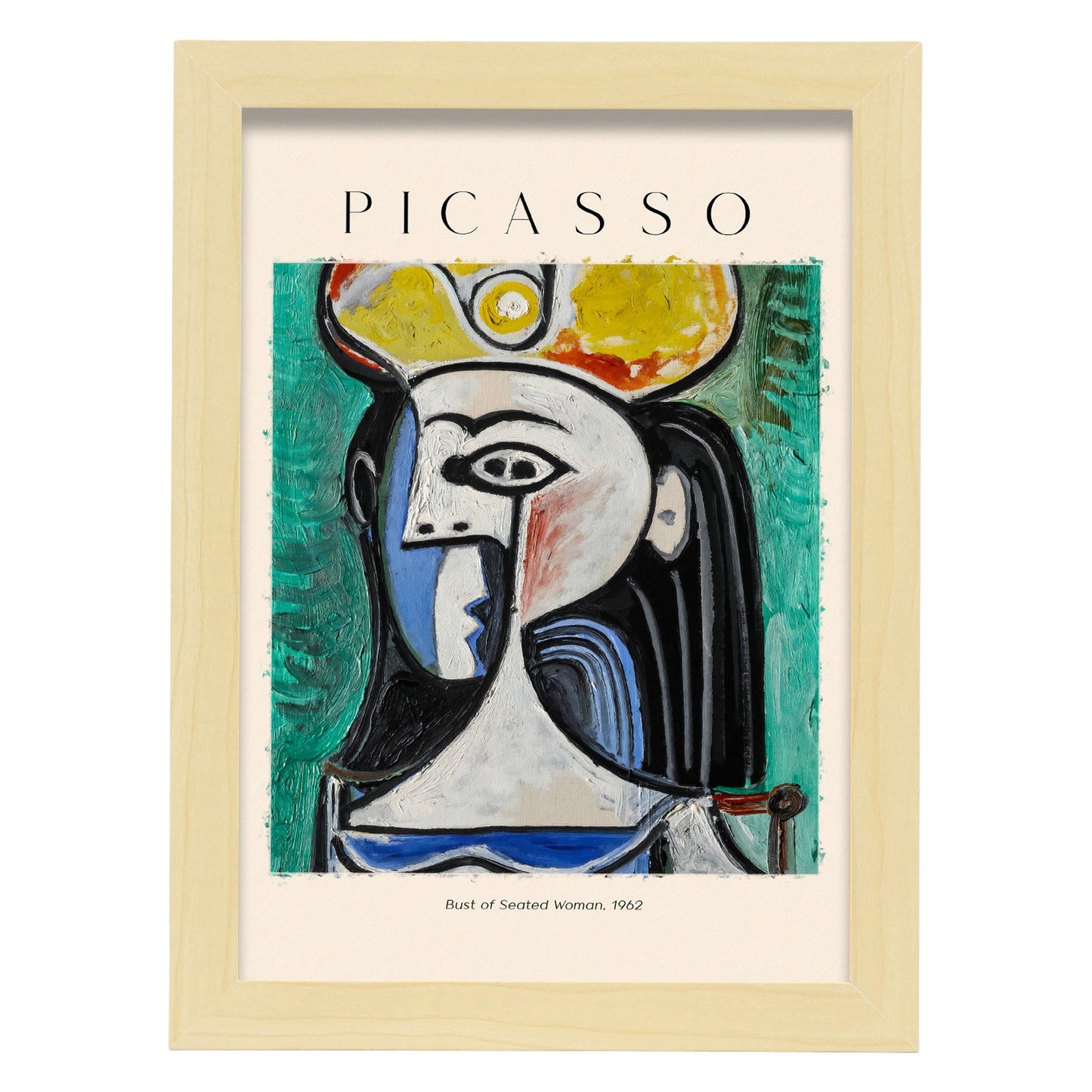 Lámina inspirada en Picasso de Busto de Mujer Sentada