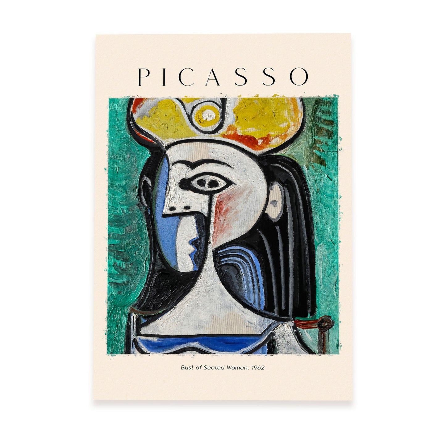 Lámina inspirada en Picasso de Busto de Mujer Sentada