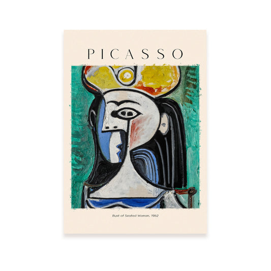 Lámina inspirada en Picasso de Busto de Mujer Sentada