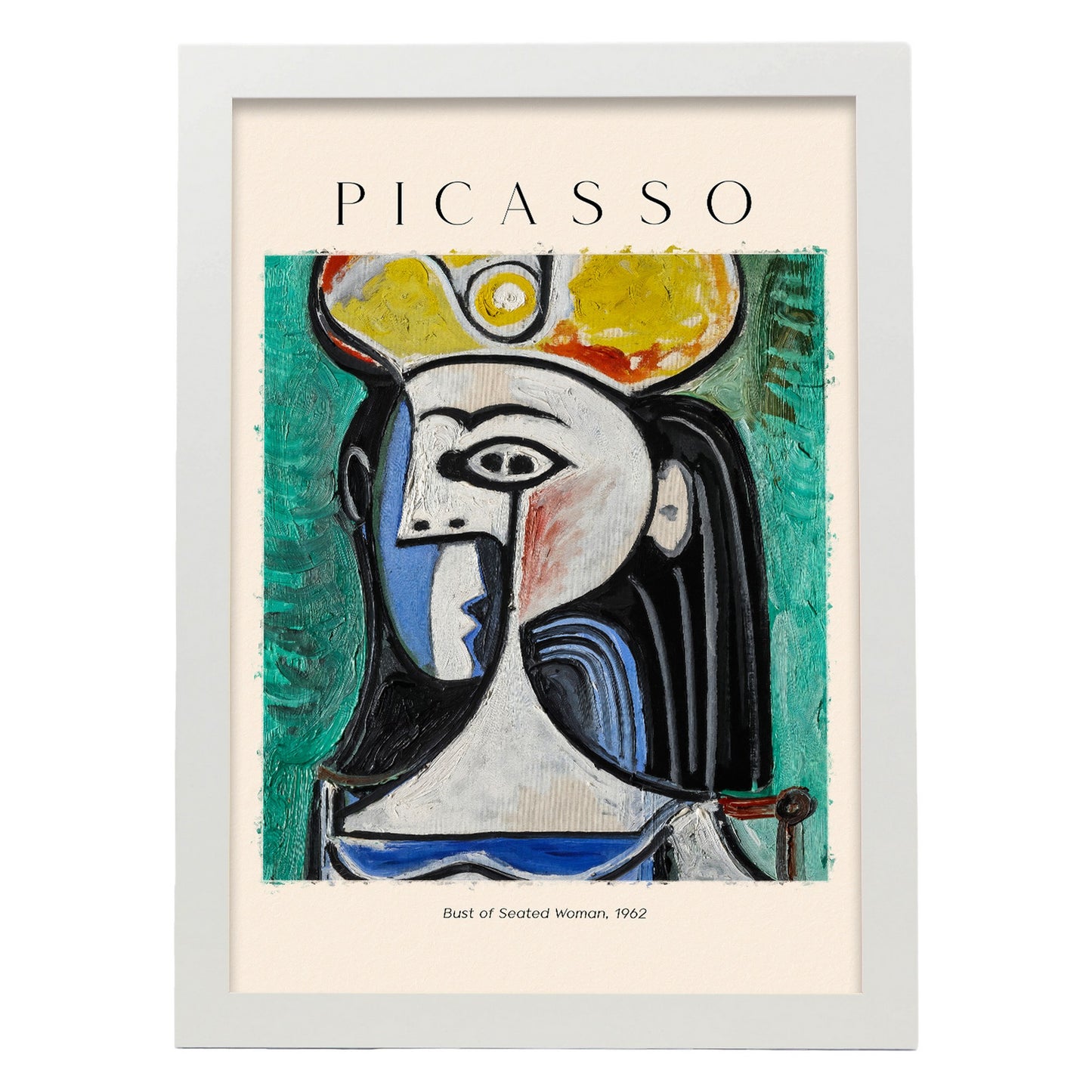 Lámina inspirada en Picasso de Busto de Mujer Sentada