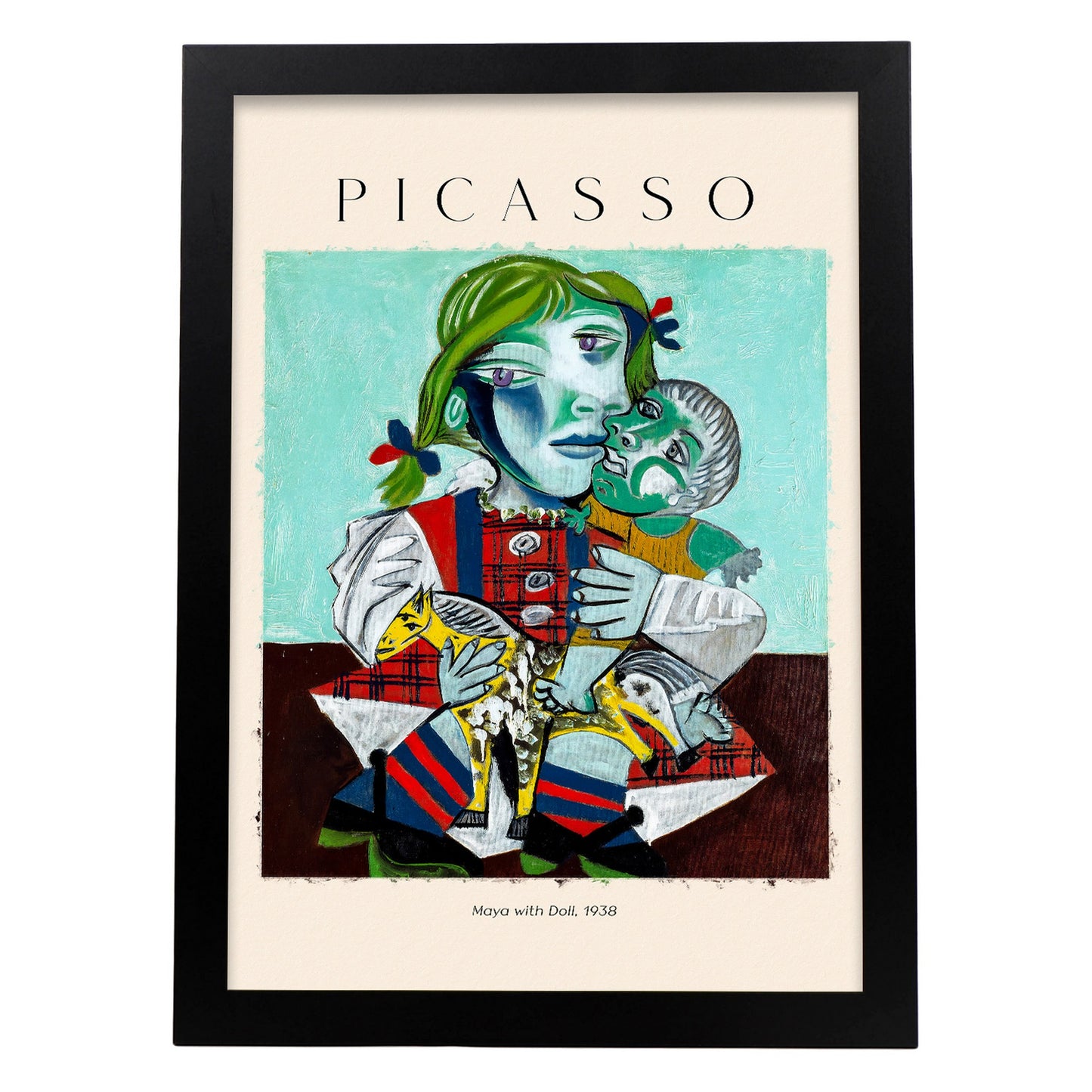 Lámina decorativa de Maya con muñeca inspirada en Picasso