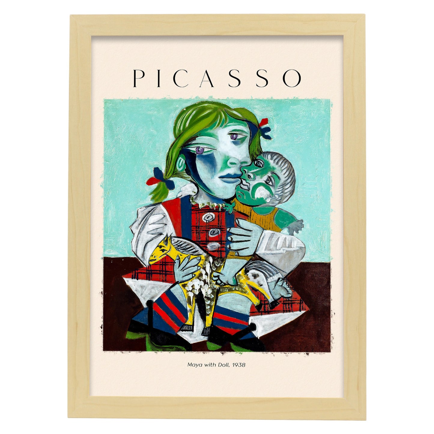 Lámina decorativa de Maya con muñeca inspirada en Picasso