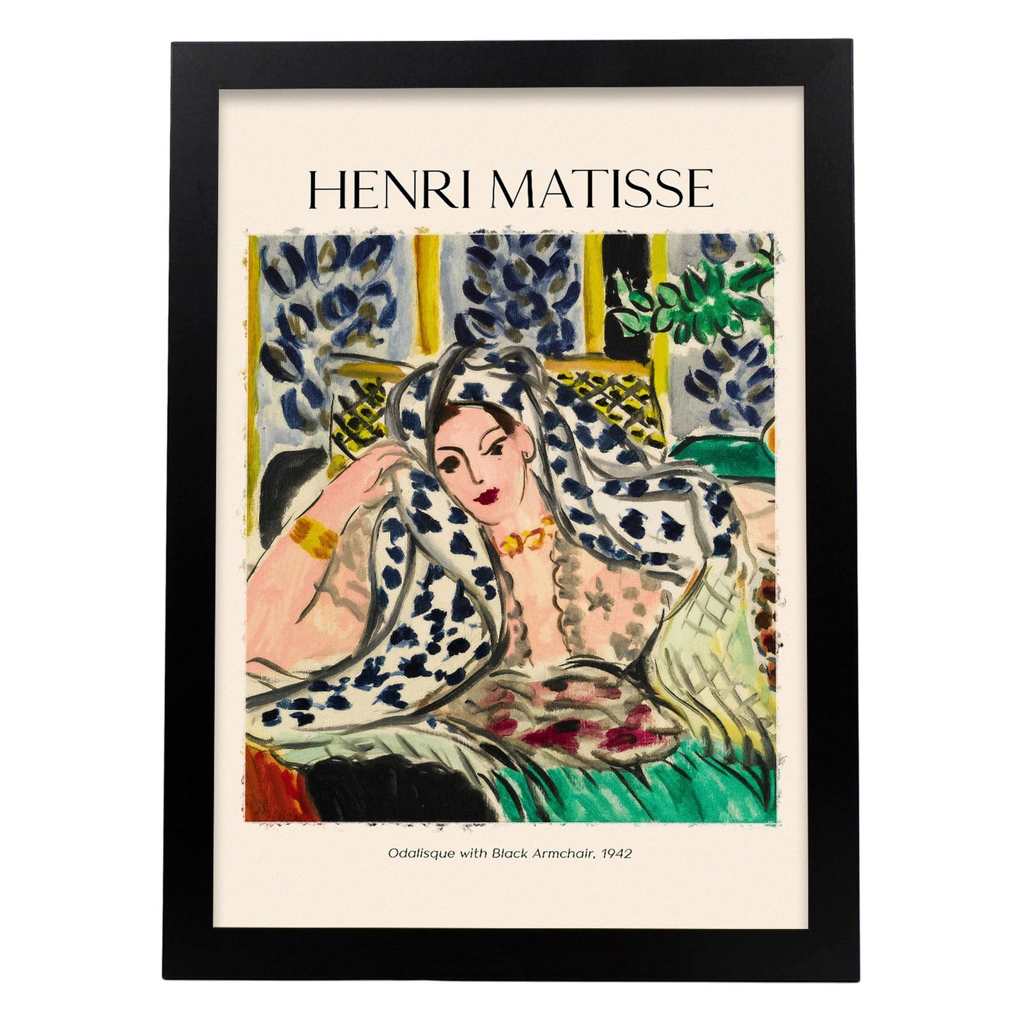 Lámina Odalisque con sillón negro inspirada en Henri Matisse