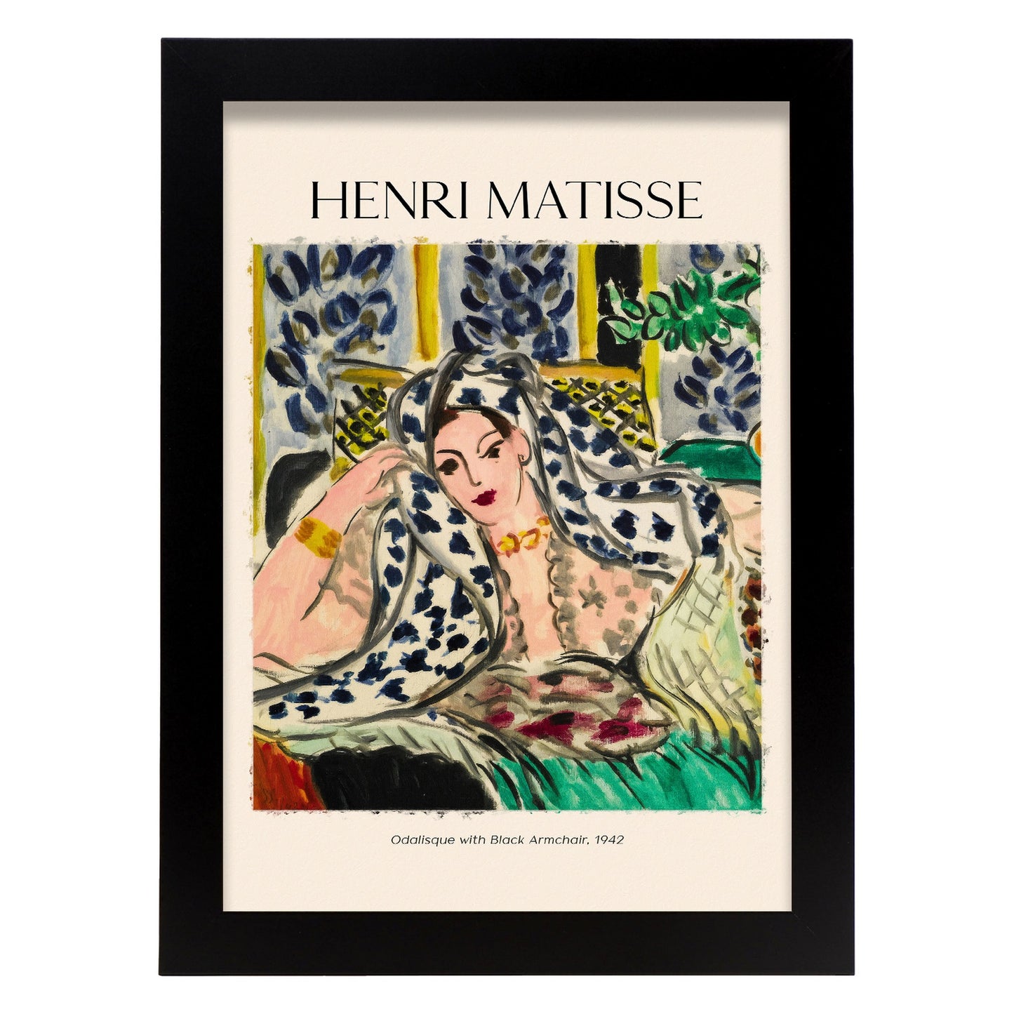 Lámina Odalisque con sillón negro inspirada en Henri Matisse