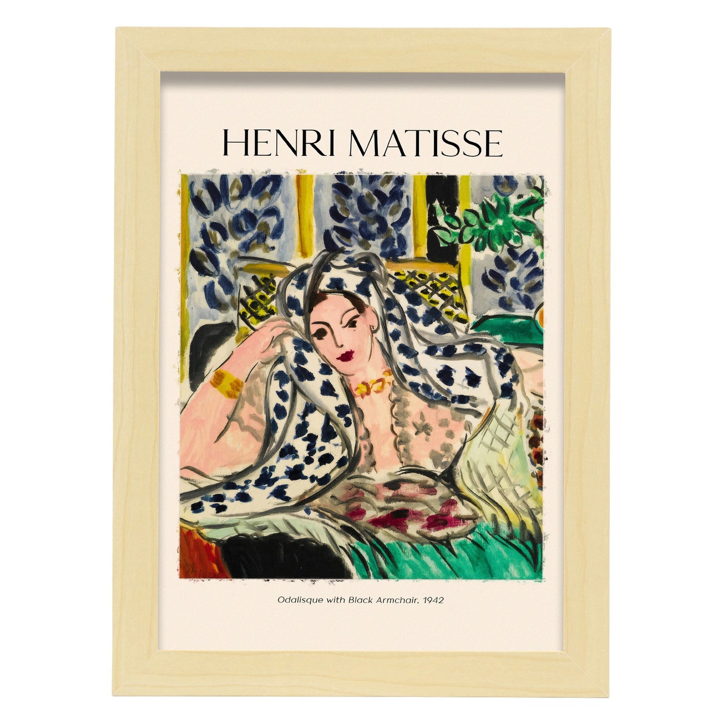 Lámina Odalisque con sillón negro inspirada en Henri Matisse