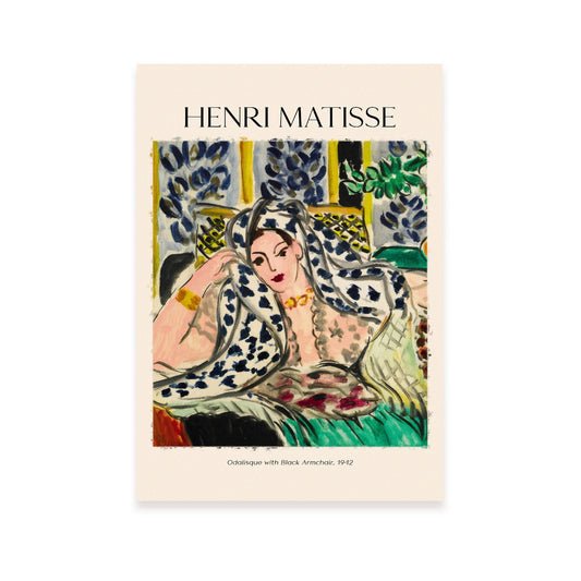 Lámina Odalisque con sillón negro inspirada en Henri Matisse