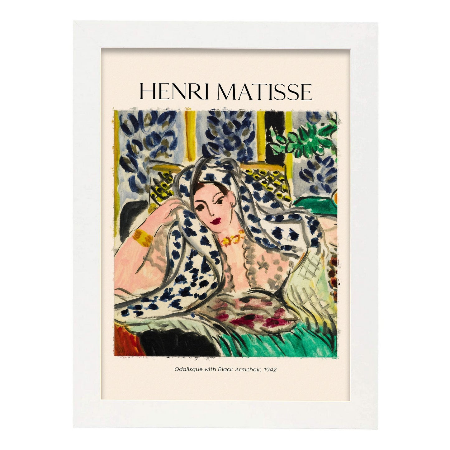 Lámina Odalisque con sillón negro inspirada en Henri Matisse