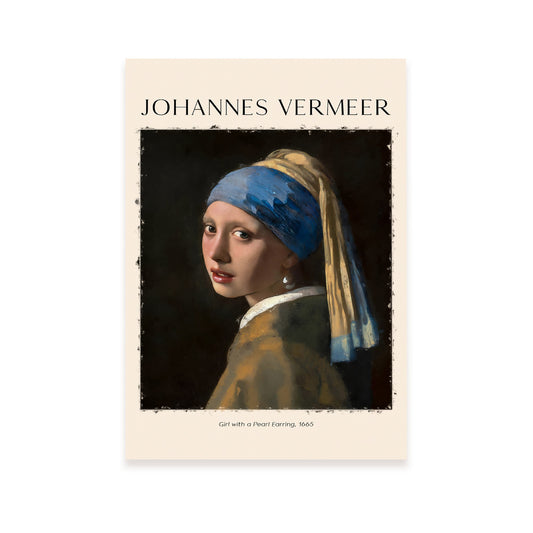Lámina decorativa inspirada en Johannes Vermeer: Chica con un arete de perlas